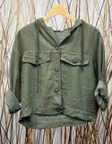 Jacket with light hood Cropped Buttoned