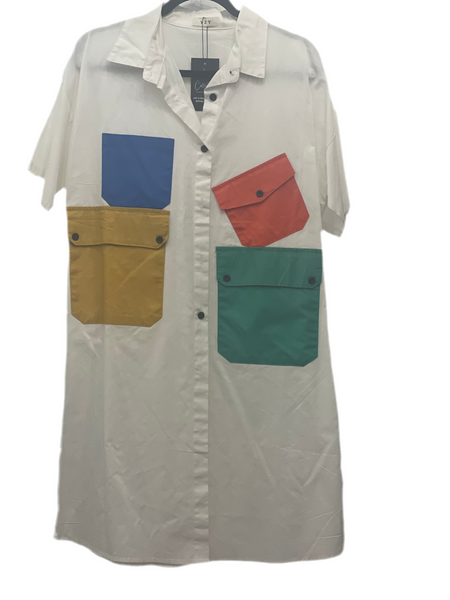 One Size Short sleeve shirt dress