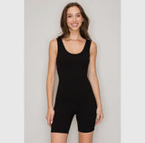 Sleeveless Scoop Neck Rib Romper