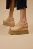 Agnes’s Beige Sandals Genuine Leather