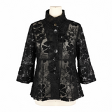 DAMEE FLORAL SEQUIN & SPARKLE SHORT JKT - 2462-BLK