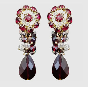 Drop Red Crystal Earrings