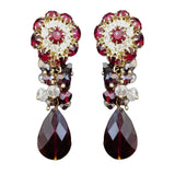 Drop Red Crystal Earrings