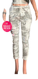 Camouflage Crinkle Jogger pants w/ Sequin Patches