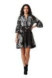 Papa Embroidered Bell Sleeves Dress
