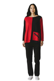 Faith Red/Black Color Block Top