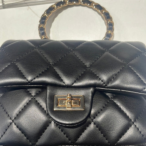 Poppy Quilted Handbag - Black