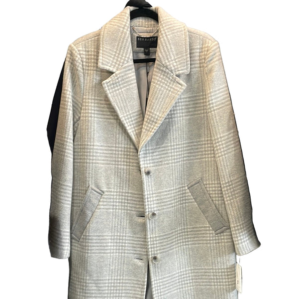 Plaid Bernardo Coat Gray