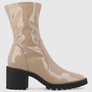 Tru Comfort Booties Patent Leather Heels