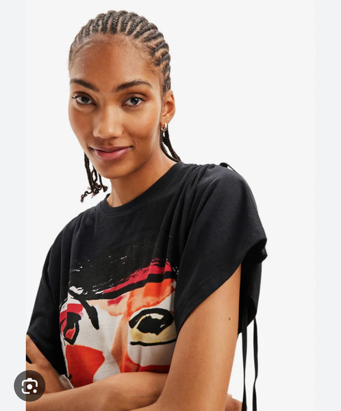 Arty face T-shirt dress women