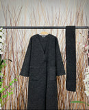 Long Coat and Scarf w/ Functional Pockets