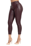 Faux Leather Pants Burgundi