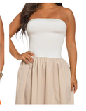 Colorblock Tube Maxi Dress
