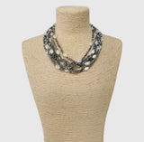 Multi Strand Beaded Pearl Collar Necklace