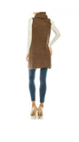 Turtle neck sleeveless sweater vest One Size Mocha
