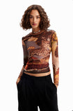 Slim tulle tapestry Top