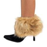 Faux Fur Leg Warmer  Brown, Multi Tone