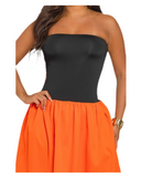Colorblock Tube Maxi Dress