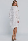 Feather Fringe Long Sleeve Mini Dress