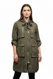 Long Hooded Raincoat Parka
