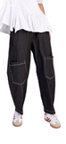 Papaya Relaxed Barrel Pants Black Denim