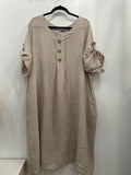 3 Button Linen Dress