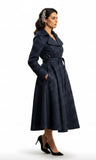 Knit Jacquard A-Line Coat Samuel Dong