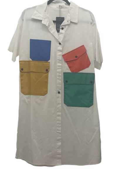 One Size Short sleeve shirt dress