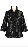 DAMEE FLORAL SEQUIN & SPARKLE SHORT JKT - 2462-BLK