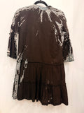 Papa Embroidered Bell Sleeves Dress