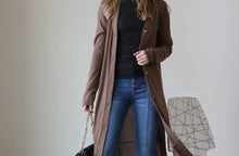 Load image into Gallery viewer, Ribbed Long Cardigan Brown