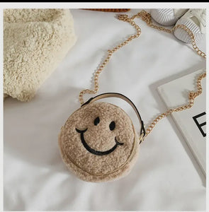 Smiley face plush crossbody