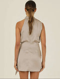 High Collar Sleeveless Dress