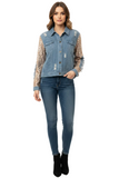 Sequin Sleeves Denim Jacket