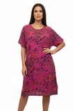 90847 PRINT LINEN DRESS-GREEN