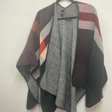 Multi Color Poncho Reversible