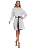 Feather Fringe Long Sleeve Mini Dress