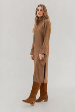 Load image into Gallery viewer, Ribbed Knit Long Sleeve Midi Dress