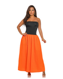 Colorblock Tube Maxi Dress