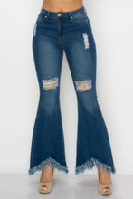 Load image into Gallery viewer, Distressed Denim Flare Fringe Pants - Women