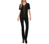 Sequin Inset Short Sleeve Top