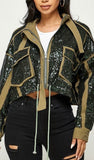 Sequin Olive Jacket