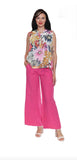 LINEN FULL LENGTH WIDE LEG WITH ELASTIC WAIST AND POCKETS