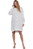 Feather Fringe Long Sleeve Mini Dress