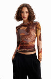 Slim tulle tapestry Top