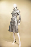 SAMUEL DONG'S COATED DENIM COAT DRESS Silver