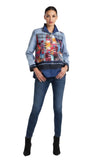 DAMEE ABSTRACT PAINTING DENIM PRINT JKT - 5030-MLT