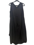 LINEN Balloon Dress With Asymmetrical Bottom L5938