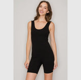 Sleeveless Scoop Neck Rib Romper
