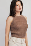 Sleeveless Open Knit Sweater